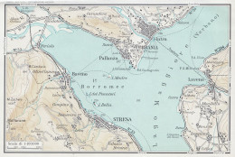 Stresa E Dintorni, Lago Maggiore, Carta Geografica Epoca, Vintage Map - Mapas Geográficas