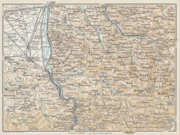 Novi Ligure E Dintorni, Gavi, Tortona, Carta Geografica Epoca, Vintage Map - Carte Geographique