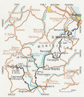 Entroterra Riminese E Appennino Tosco-Romagnolo, Mappa Epoca, Vintage Map - Geographical Maps