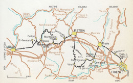 Lucchesia E Monte Albano, Itinerari Turistici, Mappa Epoca, Vintage Map - Carte Geographique