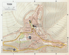 Todi, Pianta Della Città, Mappa Epoca, Vintage Map - Mapas Geográficas