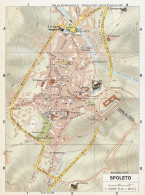Spoleto, Pianta Della Città, Mappa Epoca, Vintage Map - Carte Geographique