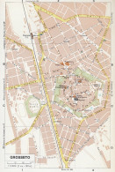 Grosseto, Pianta Della Città, Mappa Epoca, Vintage Map - Carte Geographique