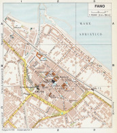Fano, Pianta Della Città, Mappa Epoca, Vintage Map - Cartes Géographiques