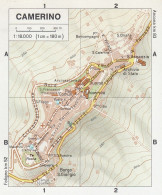 Camerino, Pianta Della Città, Mappa Epoca, Vintage Map - Carte Geographique