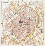 Foligno, Pianta Della Città, Mappa Epoca, Vintage Map - Geographische Kaarten