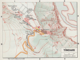 Tindari, Pianta Della Città, Mappa Epoca, Vintage Map - Geographische Kaarten