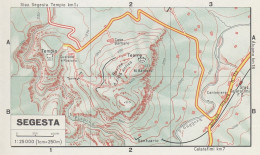 Segesta, Pianta Della Città, Mappa Epoca, Vintage Map - Carte Geographique