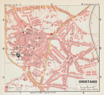 Oristano, Pianta Della Città, Mappa Epoca, Vintage Map - Mapas Geográficas