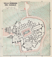 Villa Romana Del Casale, Pianta Della Città, Mappa Epoca, Vintage Map - Carte Geographique