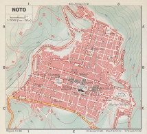 Noto, Pianta Della Città, Mappa Epoca, Vintage Map - Landkarten