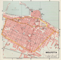 Molfetta, Pianta Della Città, Mappa Epoca, Vintage Map - Mapas Geográficas