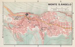 Monte Sant'Angelo, Pianta Della Città, Mappa Epoca, Vintage Map - Cartes Géographiques