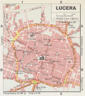 Lucera, Pianta Della Città, Mappa Epoca, Vintage Map - Carte Geographique