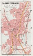 Castelvetrano, Pianta Della Città, Mappa Epoca, Vintage Map - Cartes Géographiques