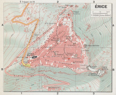 Erice, Pianta Della Città, Mappa Epoca, Vintage Map - Landkarten