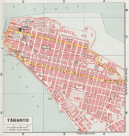 Taranto, Pianta Della Città, Mappa Epoca, Vintage Map - Mapas Geográficas