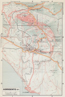 Agrigento, Pianta Della Città, Mappa Epoca, Vintage Map - Carte Geographique