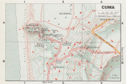 Cuma, Pianta Della Città, Mappa Epoca, Vintage Map - Mapas Geográficas