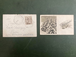 LETTRE MIGNONNETTE TP FRANCO 2p OBL. HEXAGONALE 3 ENE ? CORREO AEREO ZARAGUZA - Storia Postale