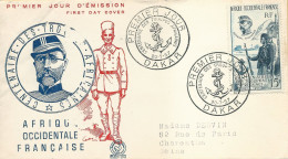 Enveloppe 1er Jour FDC AOF Poste Aérienne N°21 Centenaire Des Troupes Africaines - Dakar - 20/07/1957 - Lettres & Documents