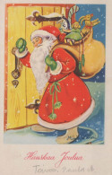 BABBO NATALE Buon Anno Natale Vintage Cartolina CPSMPF #PKG366.IT - Santa Claus