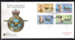 BERMUDES BERMUDA  Enveloppe Cover Hamilton 20 12 2018 Royal Air Force 100 Th Anniversary Avion Plane - Bermuda