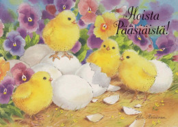 PASQUA POLLO UOVO Vintage Cartolina CPSM #PBO942.IT - Easter