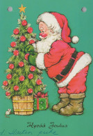 BABBO NATALE Buon Anno Natale Vintage Cartolina CPSM #PBL326.IT - Santa Claus