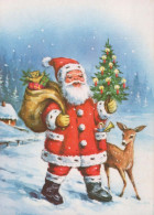 BABBO NATALE Buon Anno Natale Vintage Cartolina CPSM #PBL063.IT - Kerstman