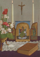 Vergine Maria Madonna Gesù Bambino Natale Religione Vintage Cartolina CPSM #PBB993.IT - Maagd Maria En Madonnas