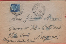 ITALIA - Storia Postale Regno - 1934 - 1,25 Imperiale + Annullo Ambulante Mess. Como-Saronno-Milano - Viaggiata Da Fino - Marcofilía