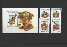 Gambia 1986 Football Soccer World Cup Set Of 4 + S/s MNH - 1986 – Mexique