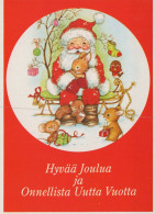 BABBO NATALE Animale Natale Vintage Cartolina CPSM #PAK597.IT - Santa Claus