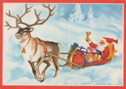 BABBO NATALE Animale Natale Vintage Cartolina CPSM #PAK943.IT - Santa Claus