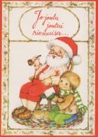 BABBO NATALE BAMBINO Natale Vintage Cartolina CPSM #PAK250.IT - Santa Claus