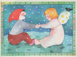 ANGELO Buon Anno Natale Vintage Cartolina CPSM #PAH087.IT - Angeli