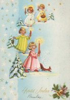 ANGELO Buon Anno Natale Vintage Cartolina CPSM #PAG903.IT - Angeli