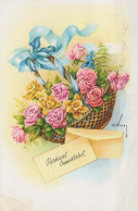 FLORES Vintage Tarjeta Postal CPSMPF #PKG059.ES - Flowers