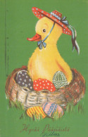 PASCUA POLLO HUEVO Vintage Tarjeta Postal CPA #PKE447.ES - Pâques