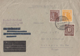 Gemeina. Brief Mif Minr.918,948,952 Michelbach 13.4.48 Gel. Nach Frankreich - Lettres & Documents