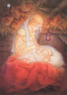 Vierge Marie Madone Bébé JÉSUS Noël Religion Vintage Carte Postale CPSM #PBP947.FR - Jungfräuliche Marie Und Madona