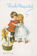 PÂQUES ENFANTS ŒUF Vintage Carte Postale CPSM #PBO308.FR - Pâques