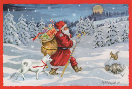 PÈRE NOËL Bonne Année Noël Vintage Carte Postale CPSM #PBL061.FR - Kerstman