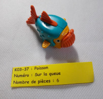 Kinder - Poisson Bleu, Orange Et Jaune Orangé - K03 37 - Sans BPZ - Steckfiguren