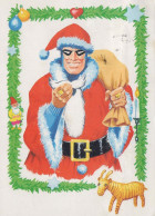 PÈRE NOËL Bonne Année Noël Vintage Carte Postale CPSM #PAU563.FR - Santa Claus