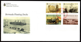 BERMUDES BERMUDA  Enveloppe Cover 4 Stamps Bermuda Floating Dock - Bermudas