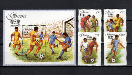 Ghana 1987 Football Soccer World Cup Set Of 4 + S/s MNH - 1986 – Messico