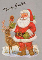 PÈRE NOËL Animaux NOËL Fêtes Voeux Vintage Carte Postale CPSM #PAK529.FR - Santa Claus