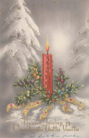 Neujahr Weihnachten KERZE Vintage Ansichtskarte Postkarte CPSMPF #PKD008.DE - Anno Nuovo